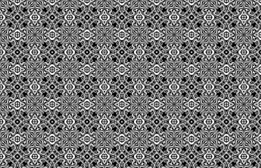 Soyut siyah ve beyaz süs desenli vektör çizimi