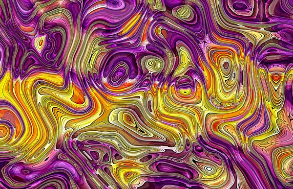 Renkli Mermer Sıvı Elementlerle Soyut Arkaplan — Stok fotoğraf