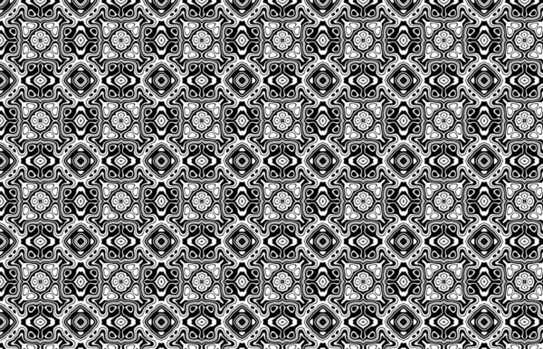 Абстрактний Чорно Білий Орнаментальний Візерунок Векторні Ілюстрації — стокове фото