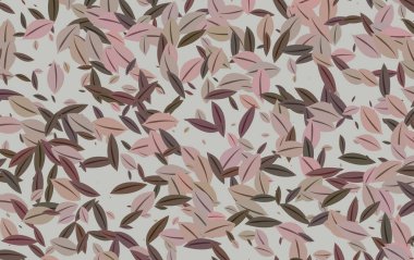 Elle çizilmiş yapraklarla kusursuz desen. vektör illüstrasyonu