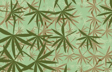 Beyaz arka planda yeşil yapraklı pürüzsüz desen