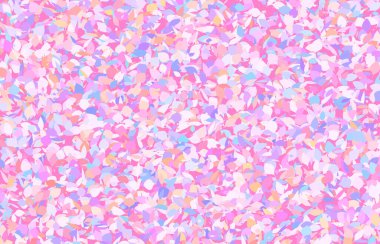 Açık pembe, Memphis şekilli sarı vektör deseni. Doğa tarzında eğimli üçgenlerle renkli çizimler. şablon