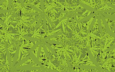 Koyu arkaplanda yeşil yapraklı pürüzsüz desen.