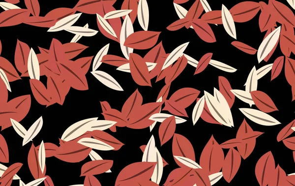 Nahtloses Muster Mit Handgezeichneten Blättern Vektorillustration — Stockfoto
