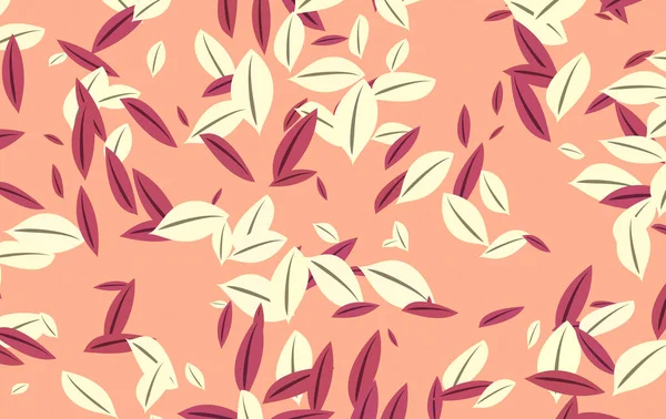 Nahtloses Muster Mit Abstrakten Blüten Und Blättern — Stockfoto