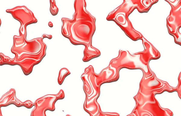 3d rendering of a colorful liquid paint splashes on white background