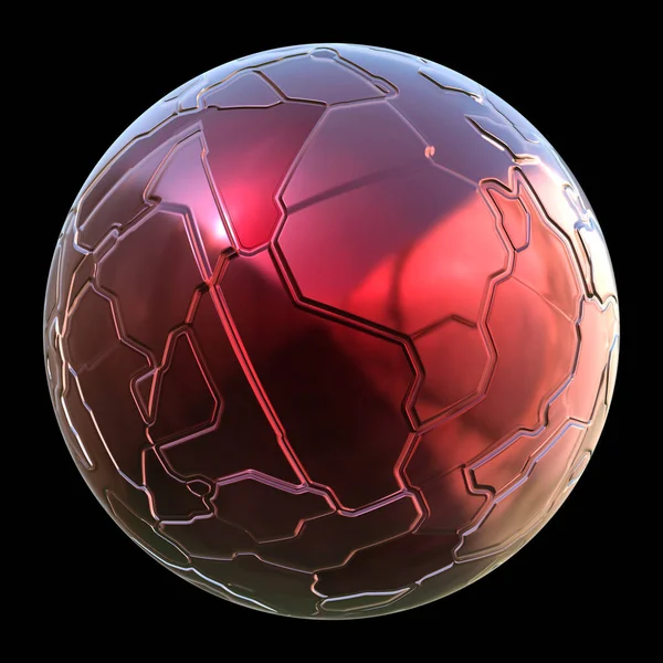 黒い背景にサッカーボールの3Dレンダリング — ストック写真