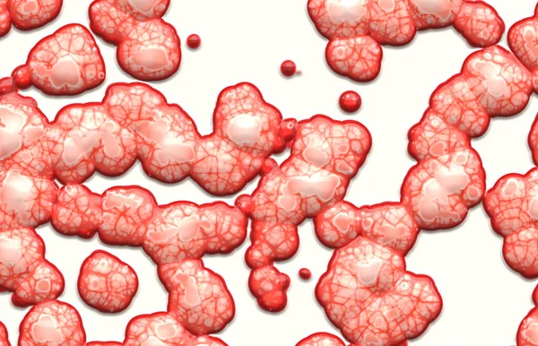 Απόδοση Ενός Κόκκινου Κυττάρου Σχήματος Καρδιάς Λευκό Φόντο — Φωτογραφία Αρχείου