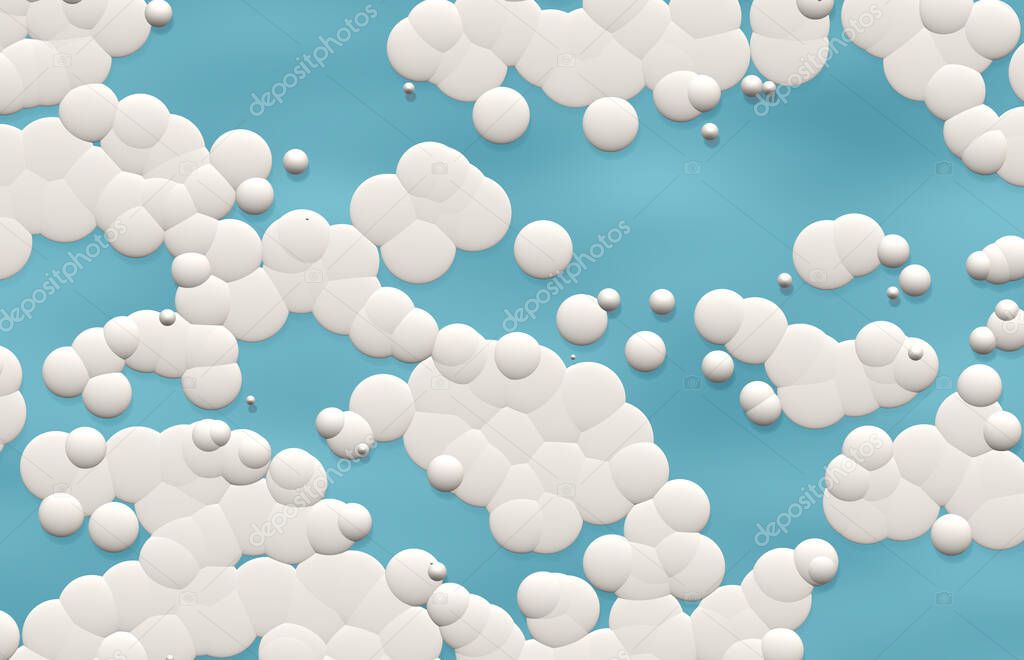 3d rendering of abstract background with white spheres