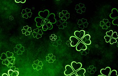 Yonca yaprağı arka plan, yeşil çimen, yonca, illüstrasyon