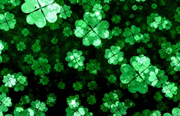 Patricks Day Background Green Clover Leaves — Stock Photo, Image