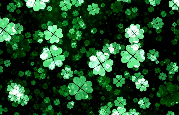 Clover Leaves Green Grass Patrick Day Concept Space Text — Stock Photo, Image