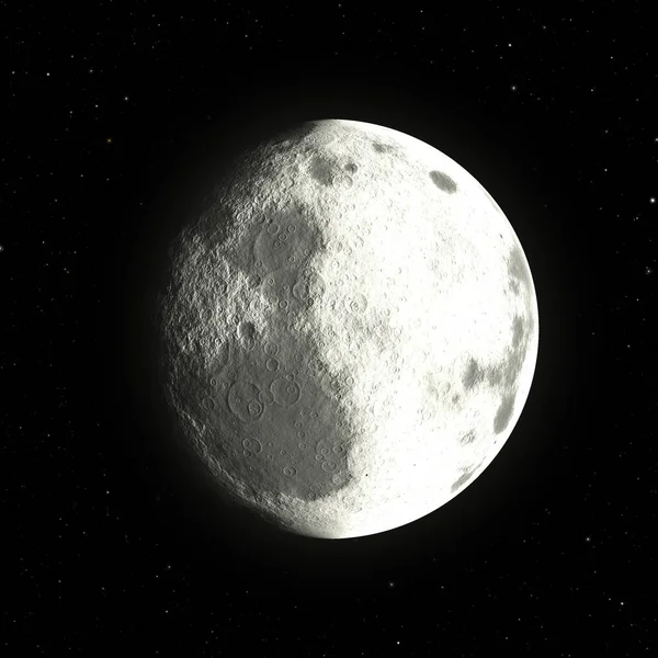 Gece gökyüzünde ay ve yıldızlar