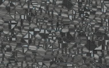 Farklı mimari ve vektör illüstrasyonuna sahip soyut arkaplan