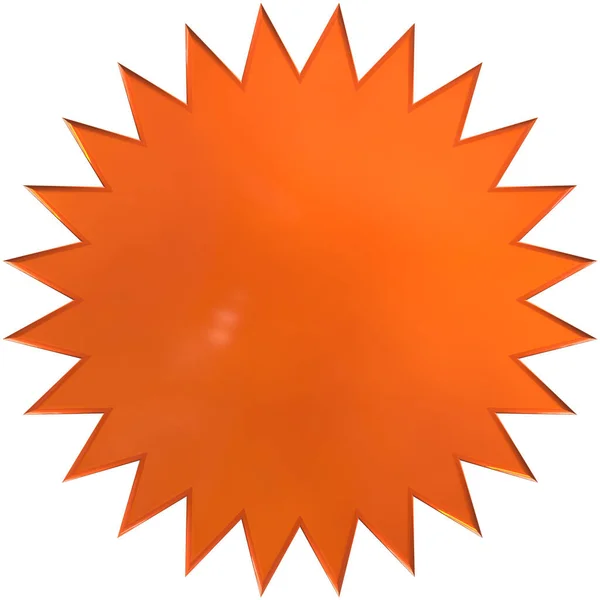 Icono Starburst Naranja Sobre Fondo Blanco —  Fotos de Stock