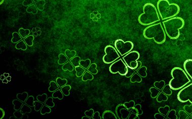 Parlayan parlak şanslı yoncalar.