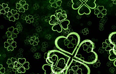 Parlayan parlak şanslı yoncalar.