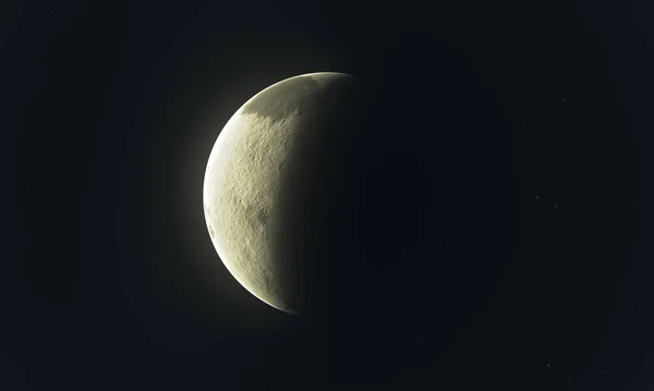 Pianeta Luna Con Stelle — Foto Stock