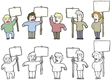 Protesters cartoon clipart
