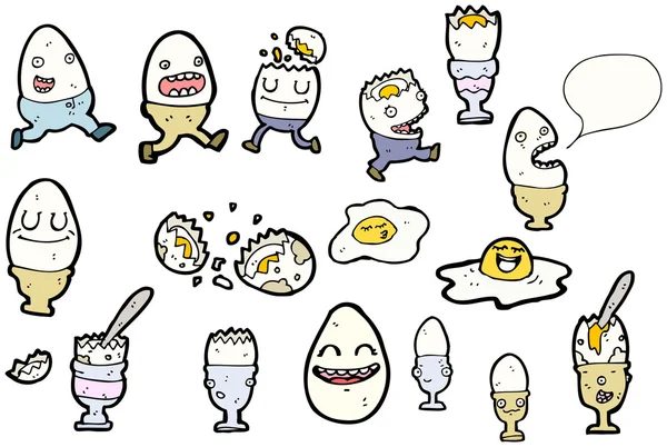 Karikatúra karakter tojásgyűjtés (raszteres változat) — Stock Vector