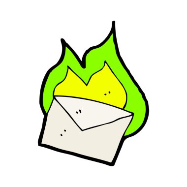 karikatür yanan mektup