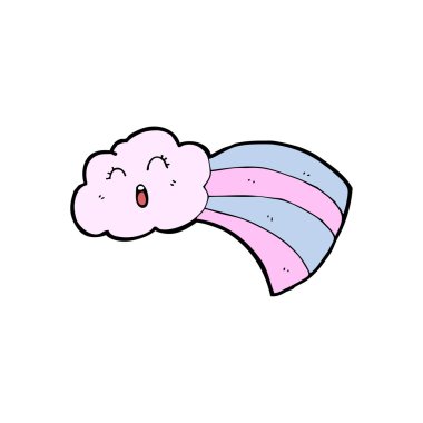 Gökkuşağı karikatür mutlu raincloud