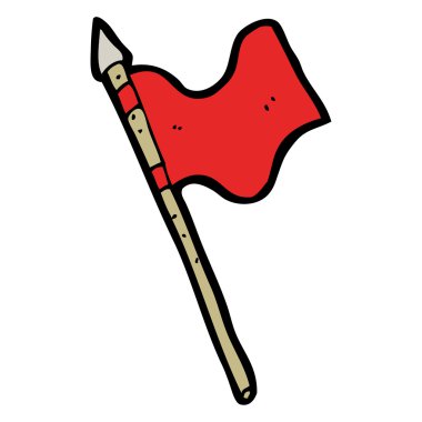 karikatür kırmızı bayrak