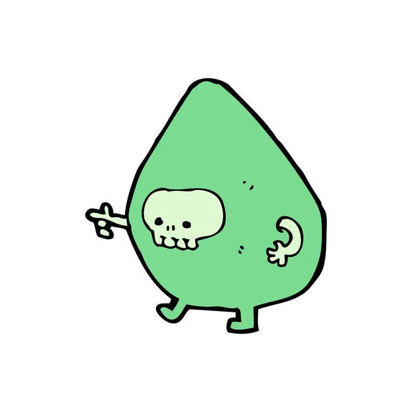 疯狂的绿色怪物卡通 — 图库矢量图片