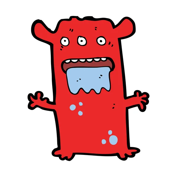 Roter Monster-Cartoon — Stockvektor