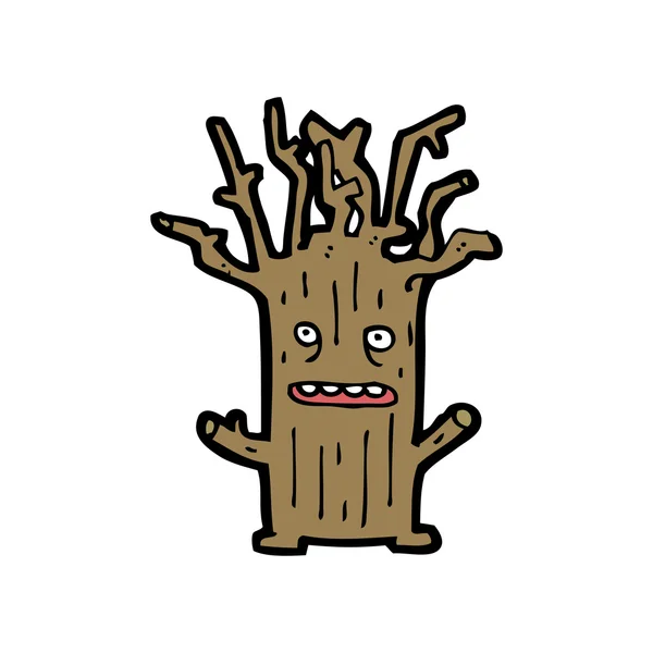 Personaje de dibujos animados árbol feliz — Vector de stock