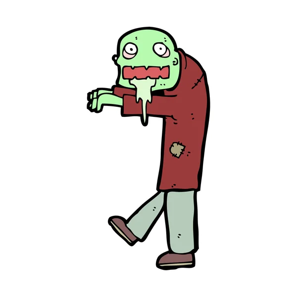 Мультфильм зомби в красном пальто — стоковый вектор