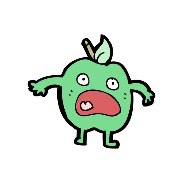 Choqué vert pomme dessin animé — Image vectorielle