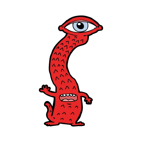 Dibujos animados monstruo rojo con un ojo — Archivo Imágenes Vectoriales