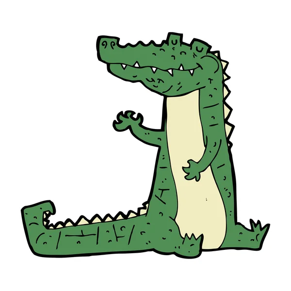 Green crocodile cartoon — Stock Vector