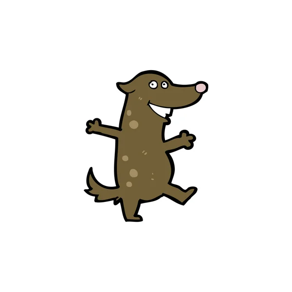 Baile marrón perro de dibujos animados — Archivo Imágenes Vectoriales