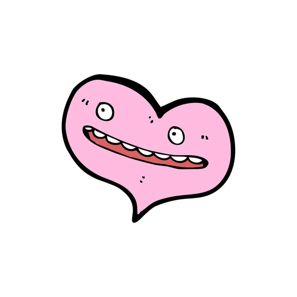 Engraçado coração rosa desenhos animados — Vetor de Stock