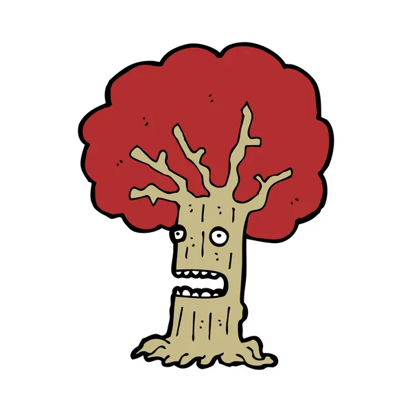 Dibujos animados asustado árbol rojo — Archivo Imágenes Vectoriales