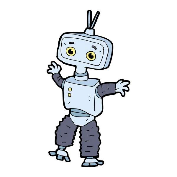 Cartoon friendly robot — Stock Vector