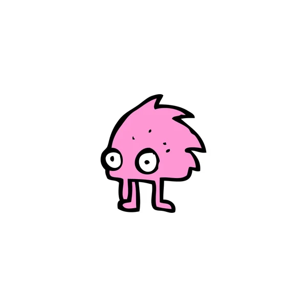 Draguta mic roz monstru desen animat — Vector de stoc
