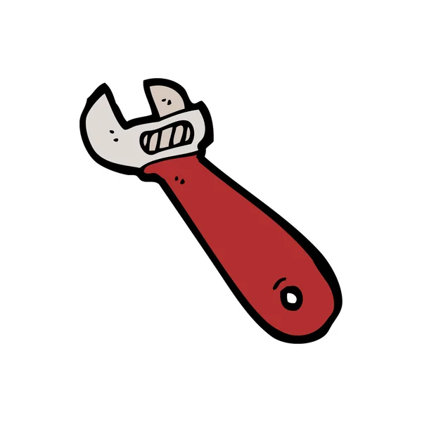 Llave ajustable de dibujos animados — Vector de stock