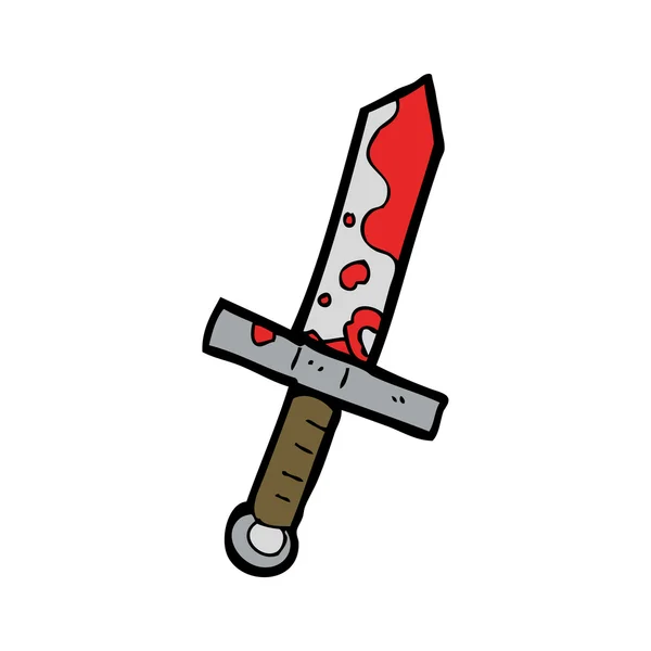 Espada sangrienta de dibujos animados — Vector de stock