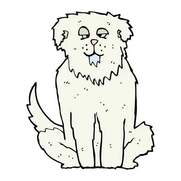 Großer sabbernder Hund Karikatur — Stockvektor