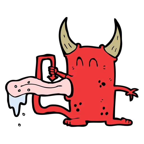 Petit dessin animé malicieux du diable — Image vectorielle