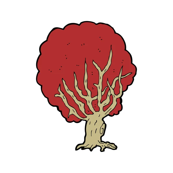 Dibujos animados árbol rojo — Archivo Imágenes Vectoriales