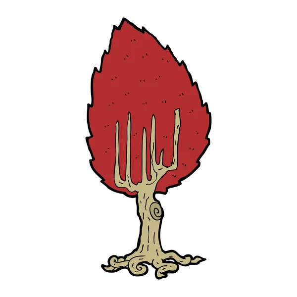 Caricature arbre rouge — Image vectorielle