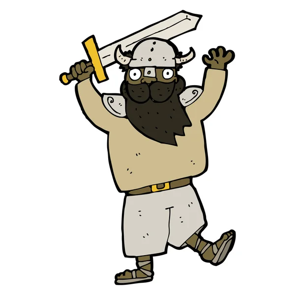 Guerrero vikingo de dibujos animados — Archivo Imágenes Vectoriales