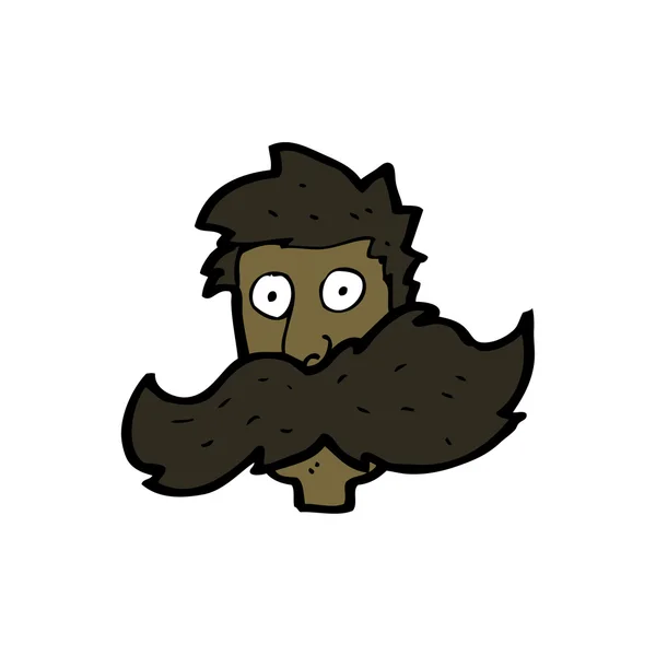 Enorme bigote hombre dibujos animados — Vector de stock