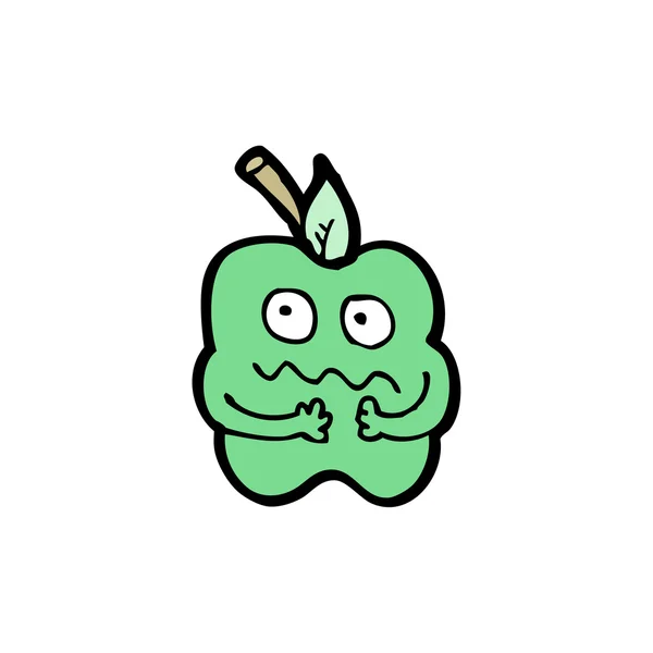 Dibujos animados manzana preocupada — Vector de stock