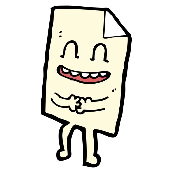 Glückliche Zeichentrickfigur aus Papier — Stockvektor