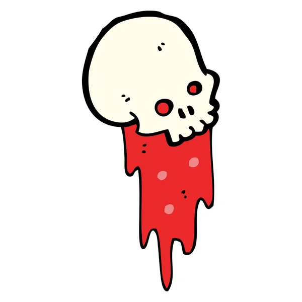 Gross bloody skull cartoon — Stock Vector